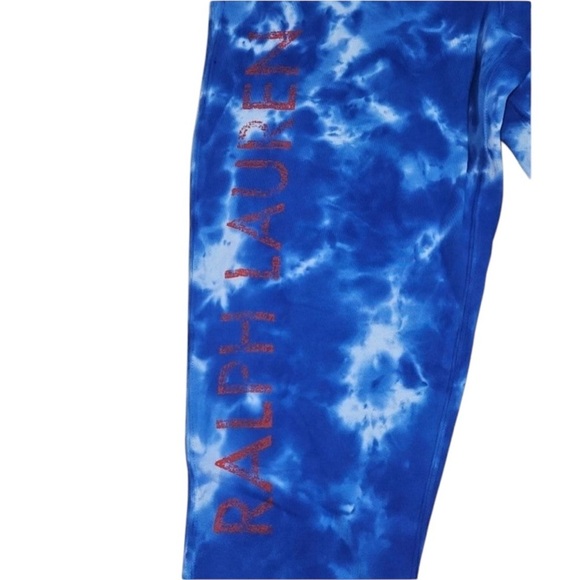 POLO Ralph Lauren Blue Marble Joggers Sweatpants Casual Pants Women's Small NWT - Picture 6 of 7